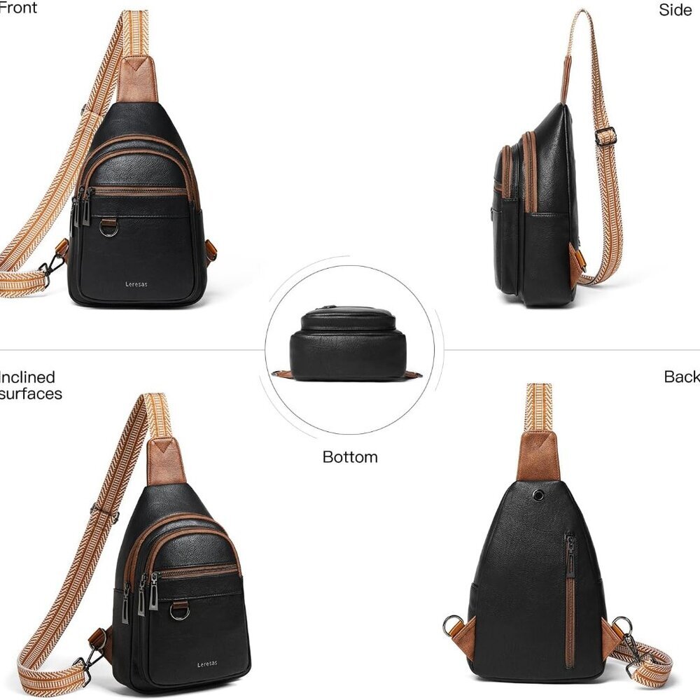 Comfortable Adjustable Vegan Leather Crossbody Ba… - image 6